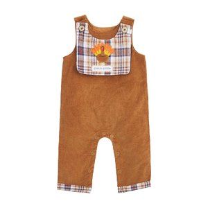 Mud Pie Baby Boys' Thanksgiving Corduroy Longall & Turkey Bib Set